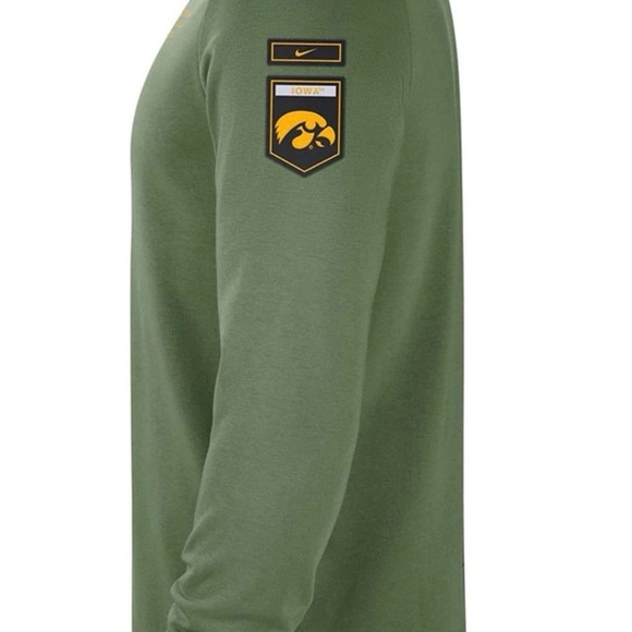 Nike Military Salute University of Iowa Sweatshirt | Army Green | Dri-FIT | LG - Picture 3 of 9